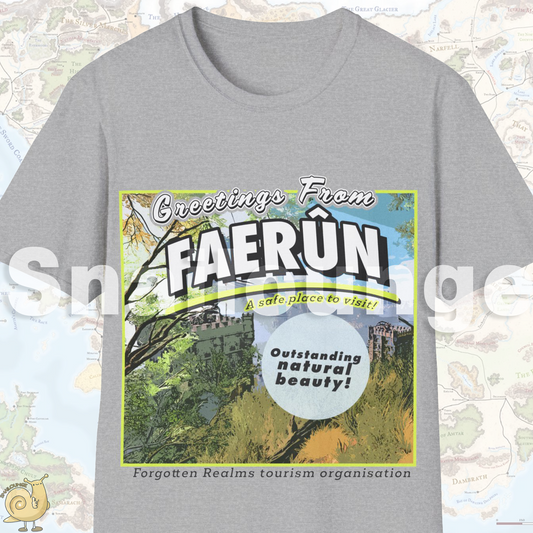 Visit Faerûn Retro Inspried Postcard Shirt